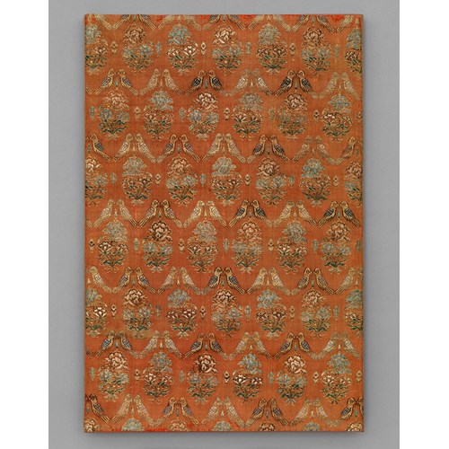 Safavid Textile with Paired Birds and Blooms